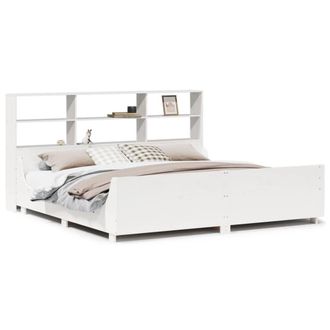 Berkfield Home Bookcase Bed without Mattress White 180x200 cm Super King Solid Wood