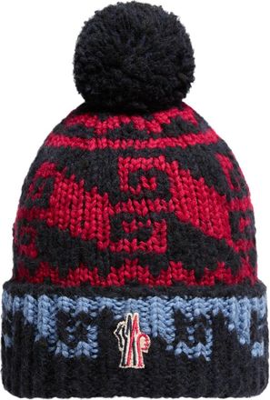 Moncler Moncler Alpaca & Wool Blend Beanie With Pom Pom, Men, Blue, Size: One Size
