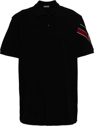 Moncler appliqué-logo piqué polo shirt - men - Cotton - L - Blue