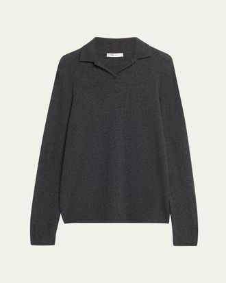 The Row Oashi Cashmere Knit Polo Top
