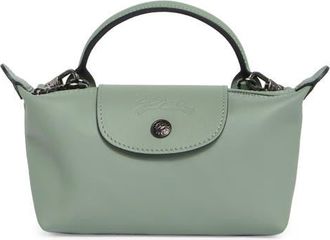 Longchamp Extra Small Le Pliage Xtra Leather Clutch in Tundra at Nordstrom