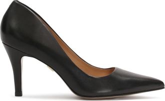 Kazar Zwarte pumps met golvende afgewerkte bovenkant - Dames - Pumps - Zwart - 37 EU - Leer - Schoenen