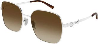Gucci Gg2053S Zonnebril - Dames - Accessoires - Grijs - Maat: 58 MM Nylon