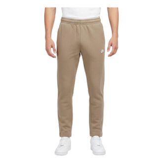 Nike Sportswear Club Open Hem French Terry Pants Asia Sizing Khaki Brown BV2714-247