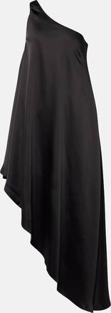 Norma Kamali Asymmetric one-shoulder satin midi dress