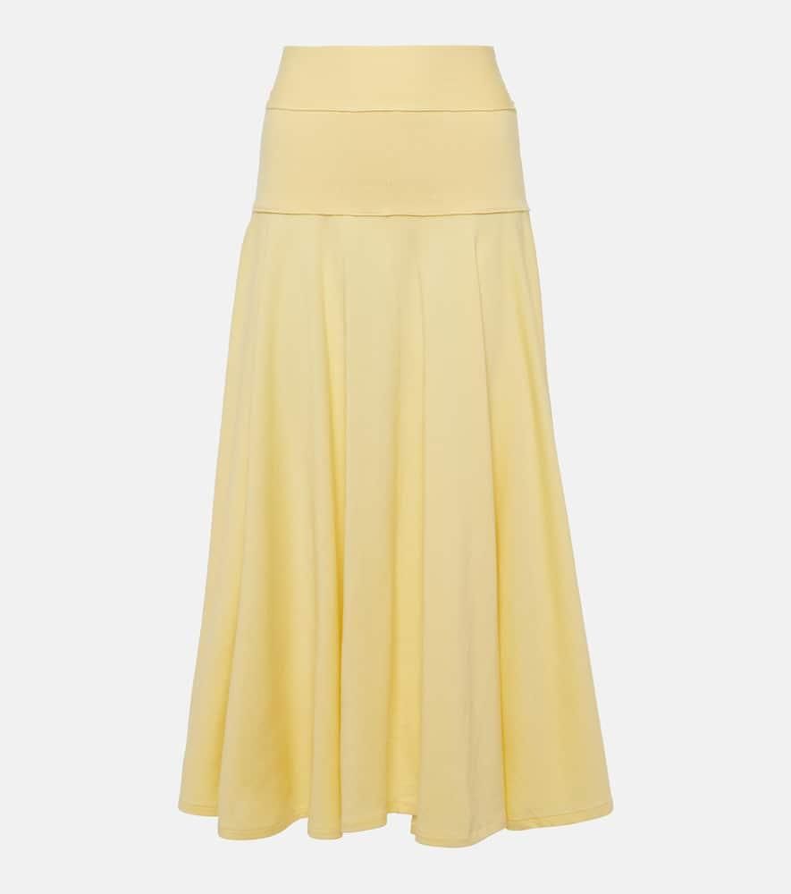 スカート JIL SANDER Women Mid Skirts J40MA0121 YELLOW jil-sander-yellow-Flared-Midi-