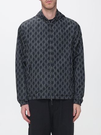 Emporio Armani Reversible Windbreaker Jacket in Technical Fabric with Hood and Logo