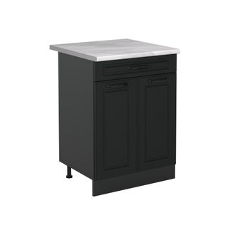Vicco Mueble Bajo De Cocina R-line, Antracita Casa De Campo/antracita, 60 Cm Con Caj&oacute;n Encimera M&aacute;rmol, Vicco