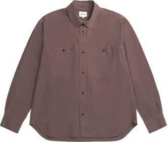 Norse Projects Brown Oversize Shirt with Classic Collar