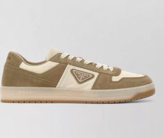 Prada canvas and suede downtown sneakers