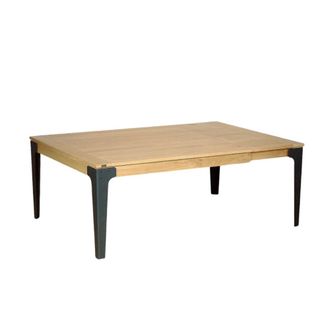 Robin des Bois Mesa de comedor para 8/10 cubiertos de madera y metal negra