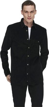 Only & Sons Hombre, Camisas, Negro, Talla: L