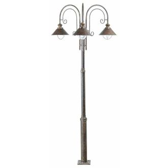 Faro Barcelona Faro Nautica - 3 Light Lamp Post Rust Brown, E27