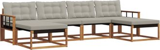 vidaXL Conjunto De Sof&aacute;s De Exterior 6 Uds. Gris Natural Y Claro Vidaxl