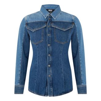 Diesel Denim Shirts, female, Blue, Size: 2XS Denim Shirt