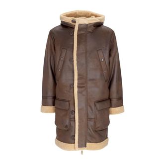 Alpha Industries Vintage Brown Arctic Parka Eco-leren jas - Heren - Parka Jassen - Bruin - S - Polyester - Jassen