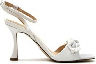 Guess Witte leren enkelband sandaal - Dames - Sandalen met hakken - Wit - 40 EU - Leer - Schoenen
