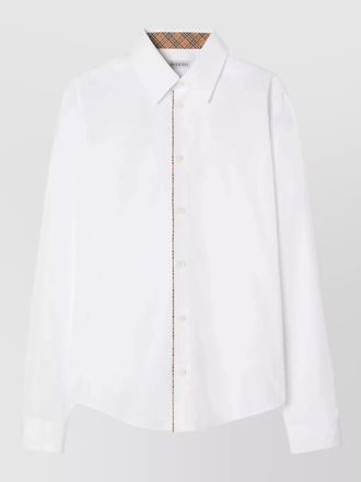 Burberry check pattern shirt button down collar