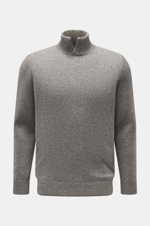 Maurizio Baldassari Men - Cashmere jumper Open Turtle Neck light grey mottled