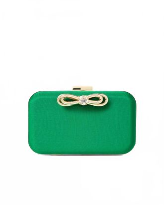 Lilly Pulitzer Jessy Bow Hard Clutch In Bamboo Green