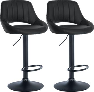 Clp Juego De 2 Taburetes De Bar Milet De Piel Sintetica Negro