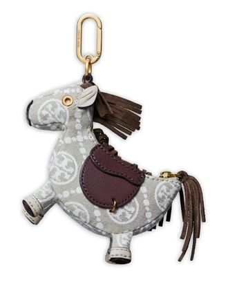 Tory Burch patterned-horse bag charm - Neutrals