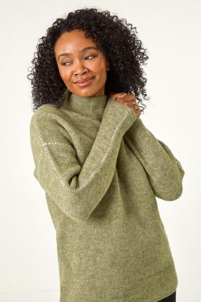 Roman Contrast Stitch Knit Jumper