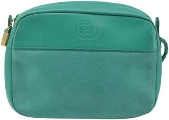 Gucci Vintage, unisex, Groen, ONE Size, Leer, Pre-owned Vintage Schoudertas