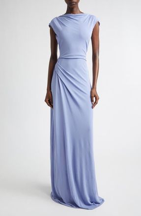 Erdem Draped Jersey Gown in Wisteria at Nordstrom, Size 10 Us