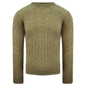 Hackett Burlington Cable Mens Brown Sweater Wool (archived) - Size X-Large