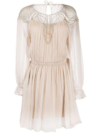 Alberta Ferretti Doorzichtige jurk - Beige