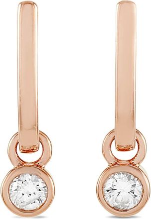 Luxury Bazaar 14K rose gold diamond earrings - Pink