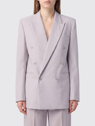 Frankie Shop Cropped Double-Breasted Wool-Blend Blazer with Peak Lapels