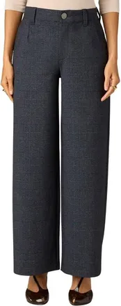 Wit & Wisdom Whitney Skyrise Flat Front Wide Leg Pants in Navy at Nordstrom, Size 16