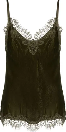 Gold Hawk Coco Bias Cami velvet top - women - Silk/Rayon/Viscose/Cotton/Nylon - S - Green