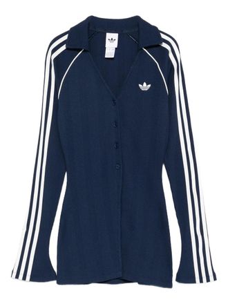 adidas button-up top - women - Cotton/Recycled Polyester/Elastane - L - Blue