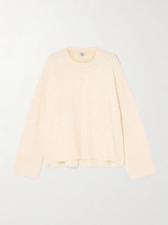 Toteme Pullover In Seta Bouclé - Crema
