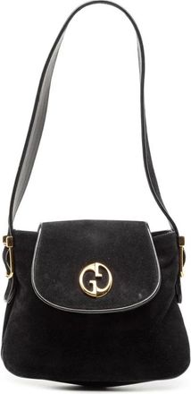 Gucci Pre-owned Shoulder Bags, female, Black, Size: ONE SIZE Pre-owned Suede Shoulder Bag