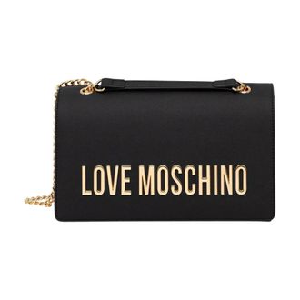 Love Moschino Bolso de Hombro con Cadena y Logo - Bags - Mujer - Negro - ONE SIZE
