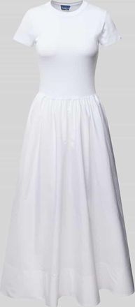 Polo Ralph Lauren Maxikleid im Stufen-Look in Weiss, Größe XL