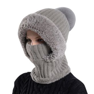 Generic Winter Hats for Women, 2025 NewWinter Warm Knitted Cap with Neck Warmer Womens,Woolly Hat with Warm Fleece Linning, Windproof Balaclava Snood Hood Wom