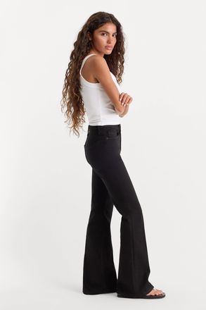 Good American Womens Never Fades Good Petite Flare Jeans | Black, Size 30 Plus | Good American by Khlo&Egrave; Kardashian