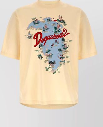 Dsquared2 printed cotton crew neck t-shirt