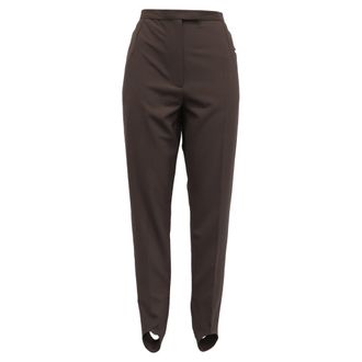 Dries Van Noten Crepe Skinny Pants in Brown Polyester