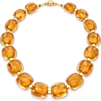 Gold & Honey Womens For After Hours Beaded Lucite Necklace In Golden Nugget