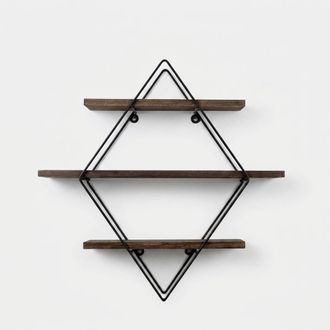 Emob Estanter&iacute;a De Pared De Madera Y Metal Con 3 Estantes Element