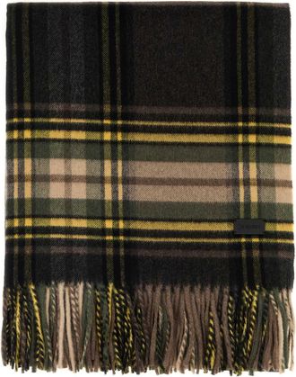 Saint Laurent Womens Embroidered Cashmere Blend Scarf - Black - One Size