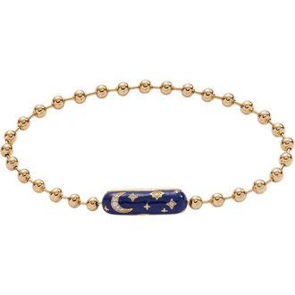 Alex and Ani Ball Chain Barrel Closure Bracelet with Starry Night in Gold at Nordstrom