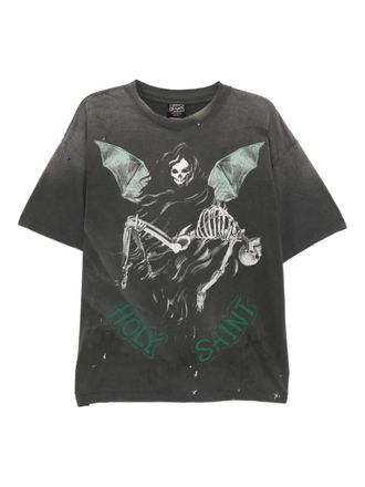 Saint Mxxxxxx graphic-print T-shirt - men - Cotton - M - Grey