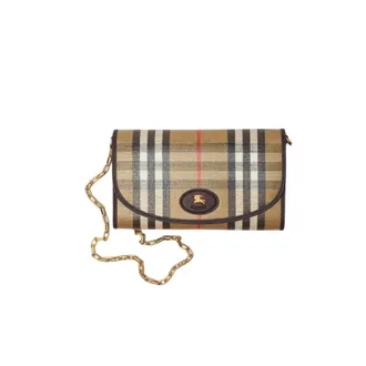 Burberry Tassen, Dames, Beige, ONE Size, Katoen, Highland Chain Crossbody